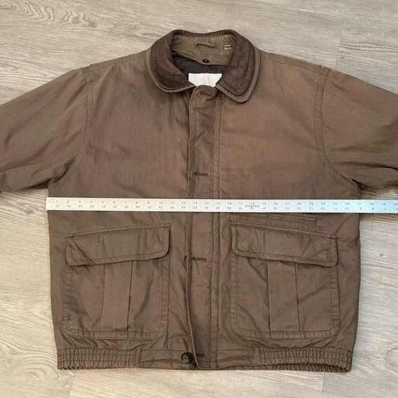 Vintage London Fog Men XL Long Brown Chore Barn Work Coat Quilted Flannel Liner - Picture 12 of 15